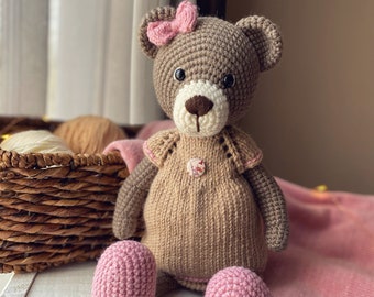 Teddy Bear Soft Toy / Plush Bear Toy / Stuffed Animal / Gift for Girl