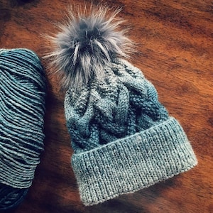 Cable Knit Winter Beanie Hat Pattern