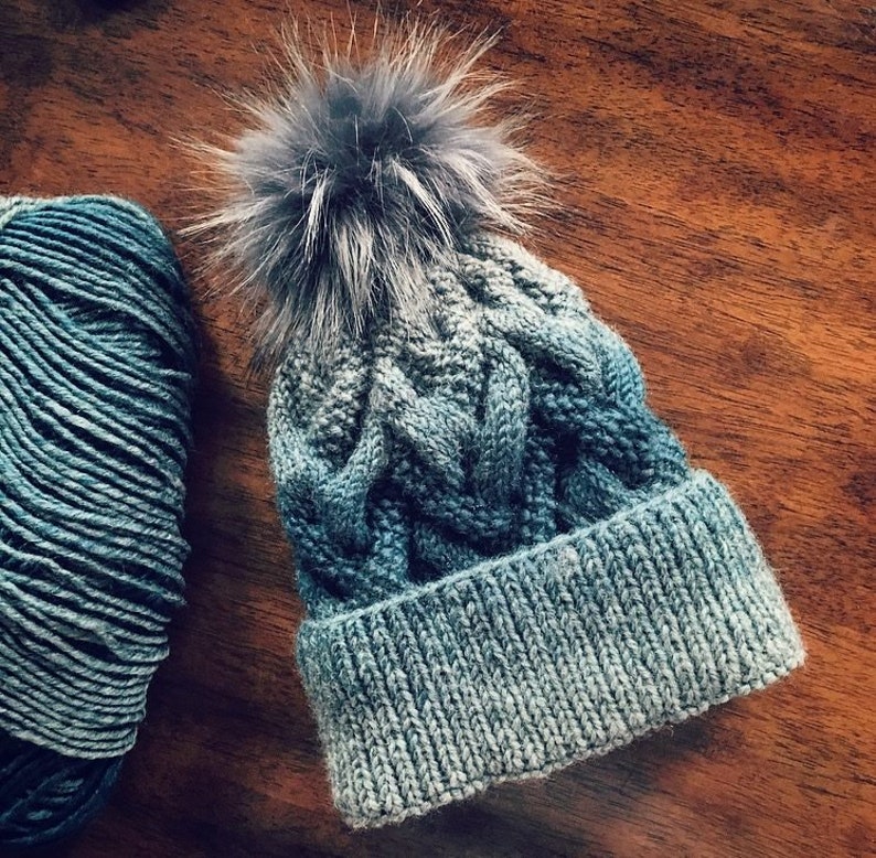 Cable Knit Winter Beanie Hat Pattern - Etsy