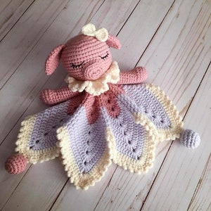 My Little Piggy Comforter Toy / Baby Blanket / Baby Comforter / Security Blanket / PDF Crochet Pattern / Amigurumi Toy / Lovie Blanket
