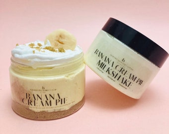 Banana Whipped Soap a Moisturizing Creamy Body Wash and Bath Soap made with Shea Butter, use as smooth Shaving Cream for dry skin