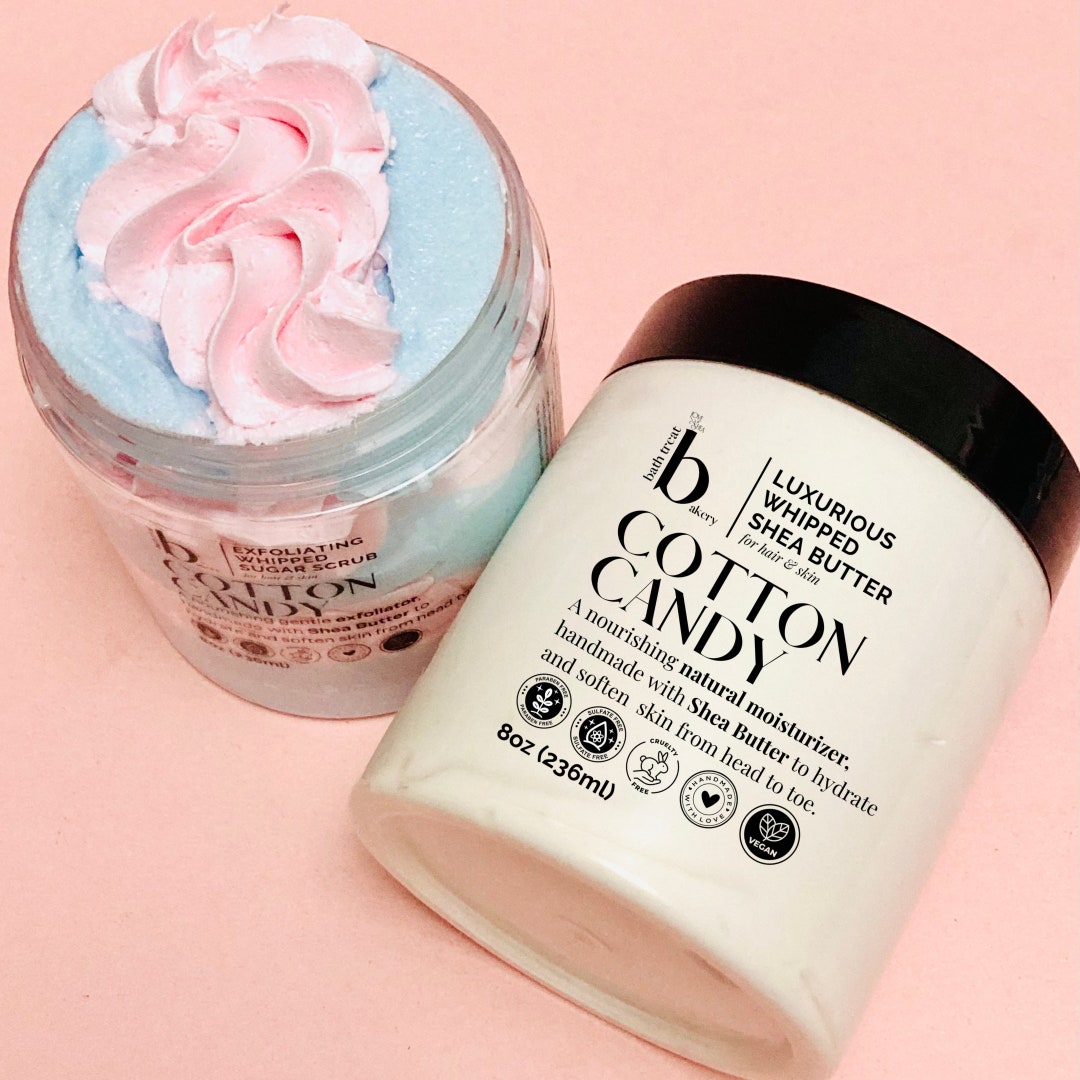 Cotton Candy Butter Body and Body Scrub Cotton Candy Moisturizing Soap