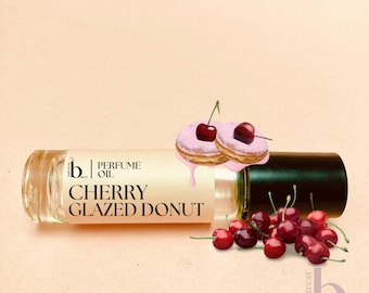 Cherry Glazed Donut Perfume Oil Roller Gourmand Fragrance Sugar Glaze and Fresh made donuts Vegan Alcohol Free 10ml