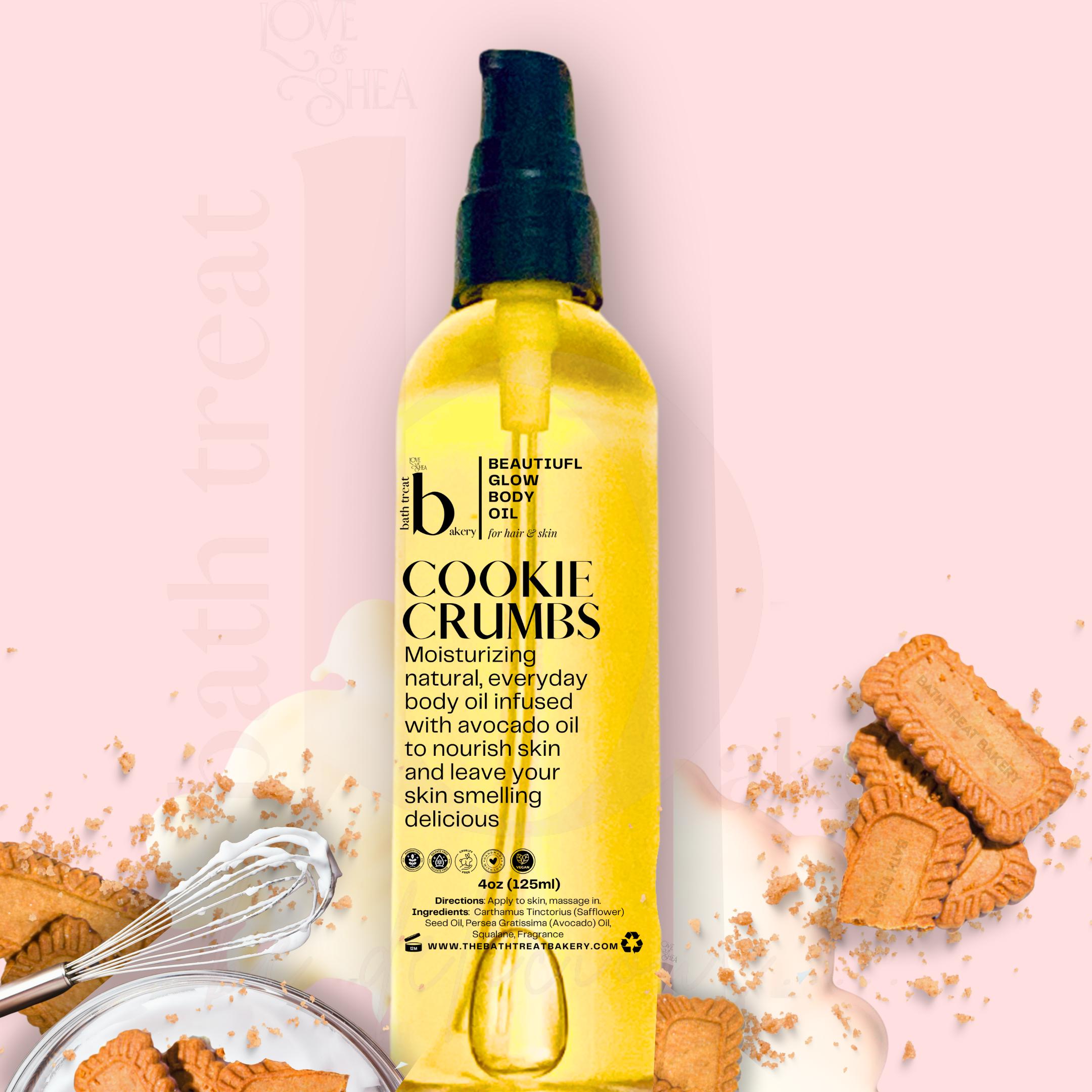 Cookie Crumbs Body Oil: Sweet Caramel Cinnamon Dessert Fragrance