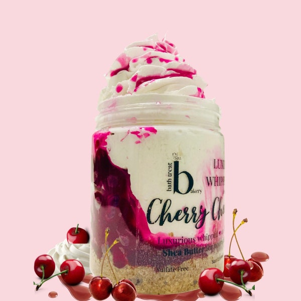 Cherry Cheesecake Fluffy Whipped Soap a Moisturizing Creamy Bath Soap and Body Wash made with Shea Butter use as  shaving cream for legs