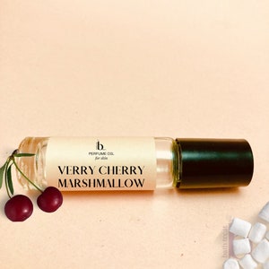Verry Cherry Marshmallow  Perfume Oil  Fragrance Melted Marshmallows and Dark Cherries  Alcohol Free 10ml
