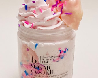 Sugar Cookie Whipped Soap your Fluffy Body Wash Shaving Cream Body Frosting and moisturizing Shea Butter Bath Soap