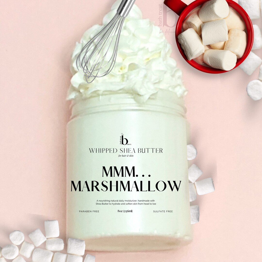 Body Butter , Marshmallow Non Greasy Natural Moisturizer With Shea