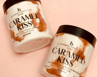 Caramel Whipped Soap a Moisturizing Creamy Body Wash and Bath Soap made with Shea Butter, use as smooth Shaving Cream for dry skin