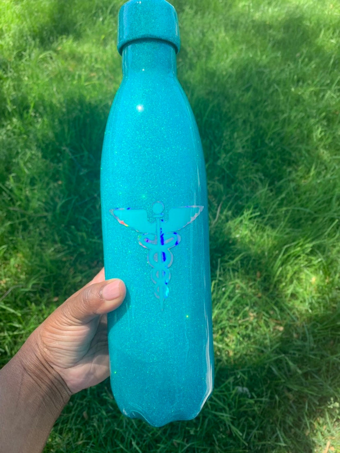 glitter stainless steel water bottle