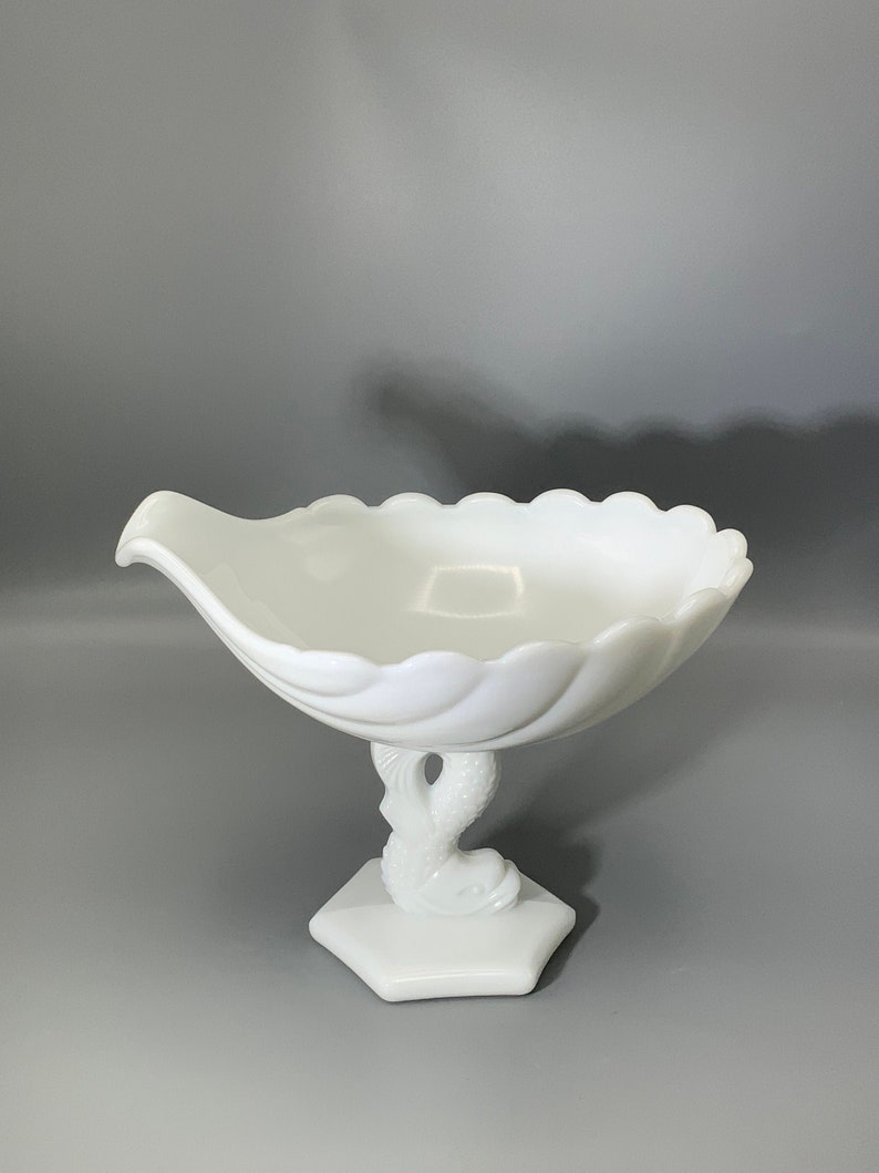 Westmoreland Dolphin Compote in Milk Glass Etsy
