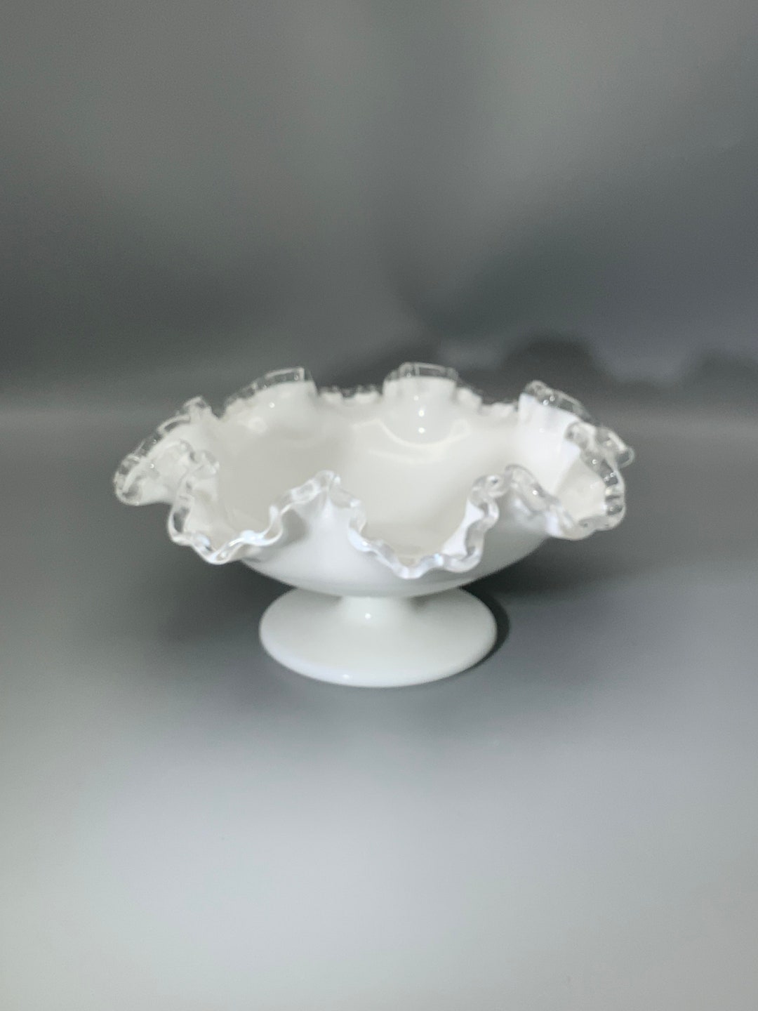 Fenton Silver Crest Pedestal Compote Pre Logo - Etsy