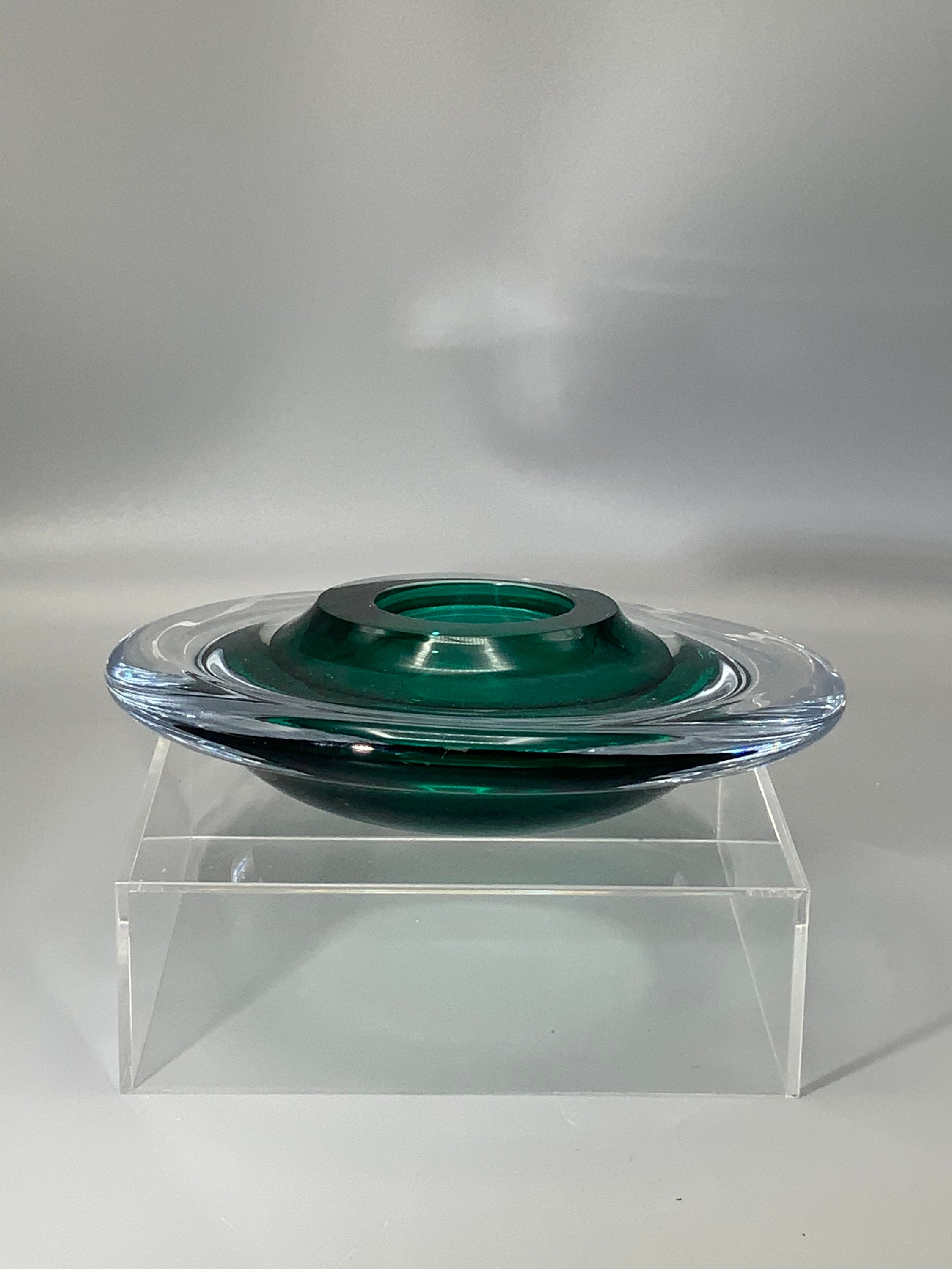 David Newsmall Signed UFO Shaped Art Glass Ikebana Vase Etsy Canada