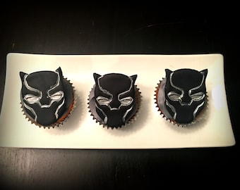 Superhero Panther Fondant Toppers