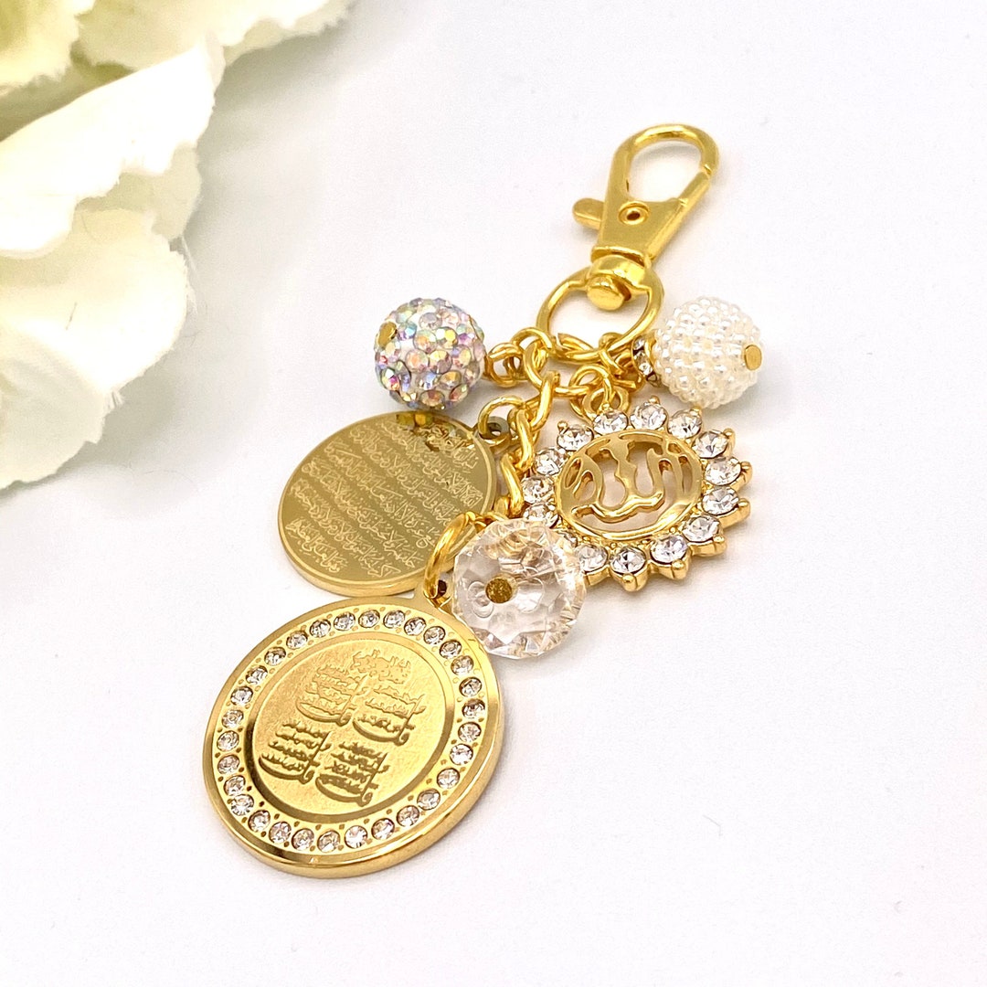 Exclusive Crystal 4qul, Ayatul Kursi & Allah Bag Charm - Muslim ...