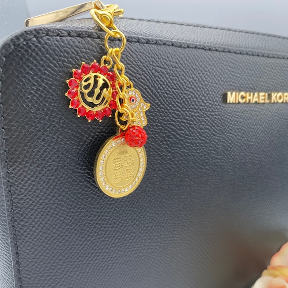 Exclusive Crystal Gold 4Qul Allah Tassel Bag Charm Muslim, Islamic,  Zipper Charm, Keyring, Keychain