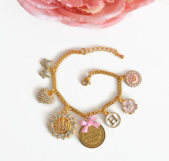 Childrens Charm Personalised Allah Wa In Yakad Name Charm Etsy