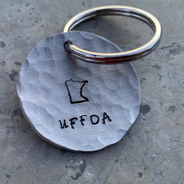 Uffda Key Chain- Northern Admiration - Hand Stamped - Minnesota- Uffda - MN - Keys