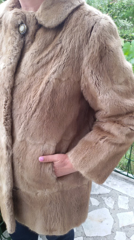 short brown fur jacket