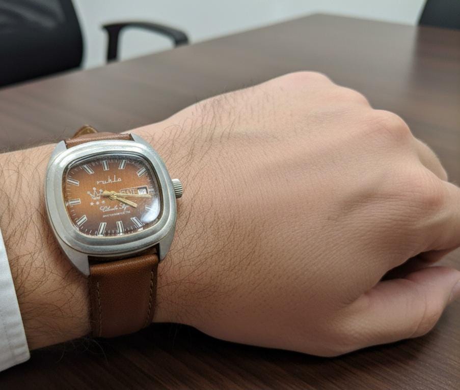 Montre RUHLA SAXON Mécanique Des Années 70-80 - Modèle Enfant Vintage Avec Chat, Neuve De Stock.