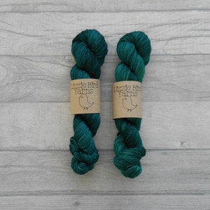 Into The Woods 100g Hand Dyed Yarn Dark Green Semi-solid Crochet Knit Skein Merino Wool Nylon Indie DK Sock SuperWash image 1