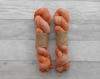 Pumpkin - 100g Hand Dyed Yarn Orange Brown Halloween Crochet Knit Semi-solid Skein Merino Wool Nylon Indie DK Sock SuperWash