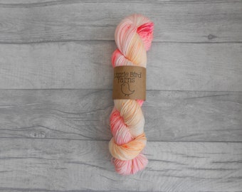 Marshmallow - 100g Hand Dyed Yarn Crochet Neon Red Orange Drifts Speckled Skein Merino Wool Nylon Indie  Sock SuperWash