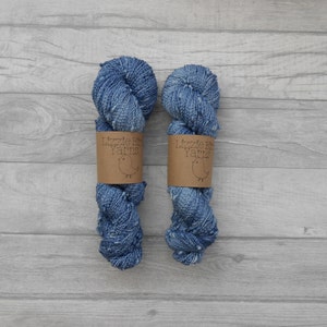 Midnight - 100g Hand Dyed Dark Navy Blue Bobble Crinkle Crochet Knit Semi-solid Skein Merino Wool Nylon Indie DK Sock SuperWash