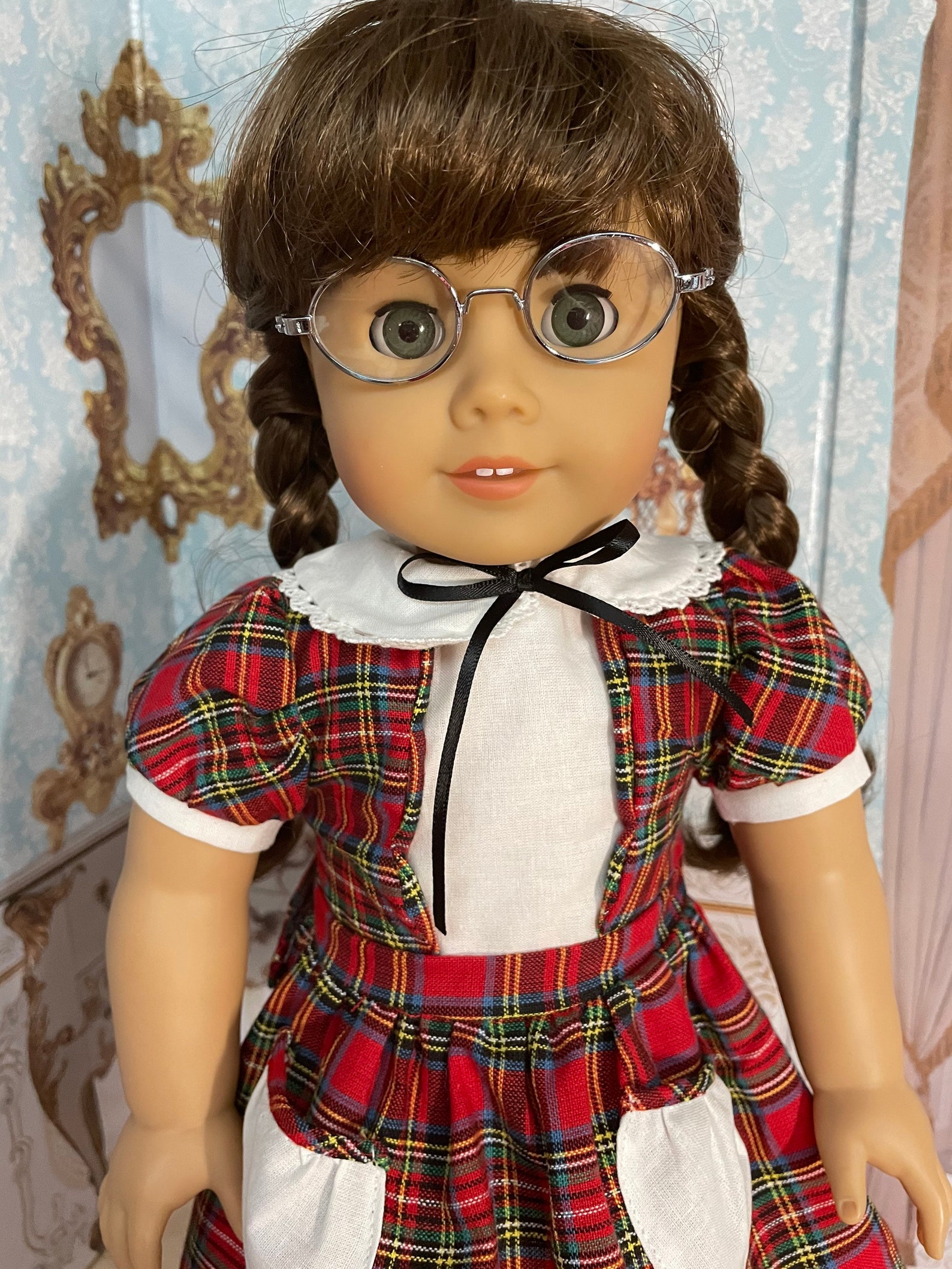 Red Plaid 1940s Dress for American Girl Molly Etsy