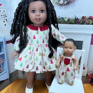 Holiday Sibling Outfits for 18 Inch and 8 Inch Dolls