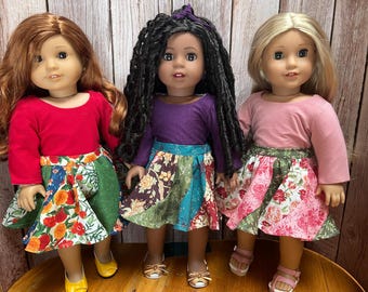 Swirl Skirts and Tops for 18 inch dolls