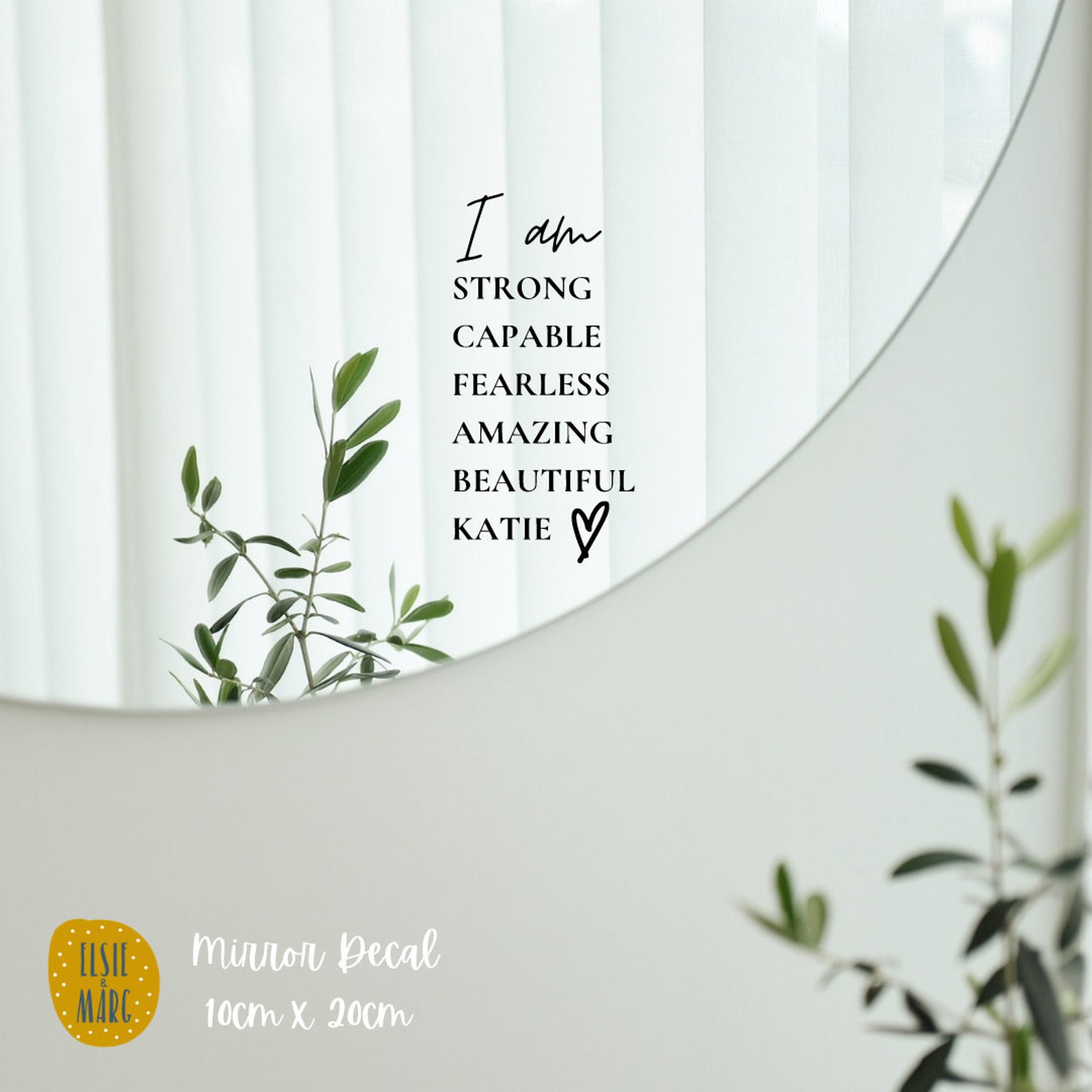 Bespoke Mirror Vinyl Decal Positive Affirmation Mirror Decal Etsy