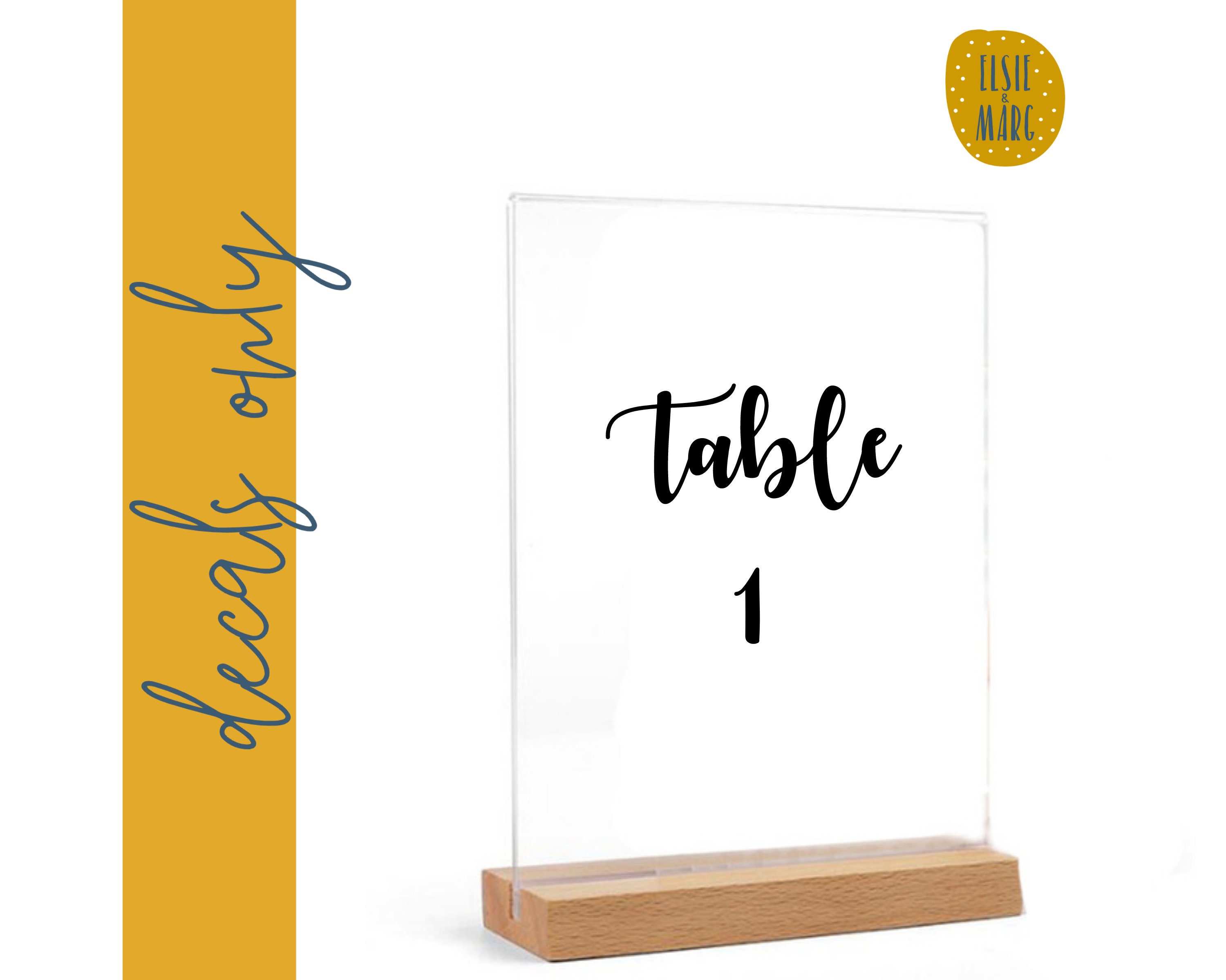 Table Number Vinyl Stickers Wedding Table Number Vinyl Decal Etsy