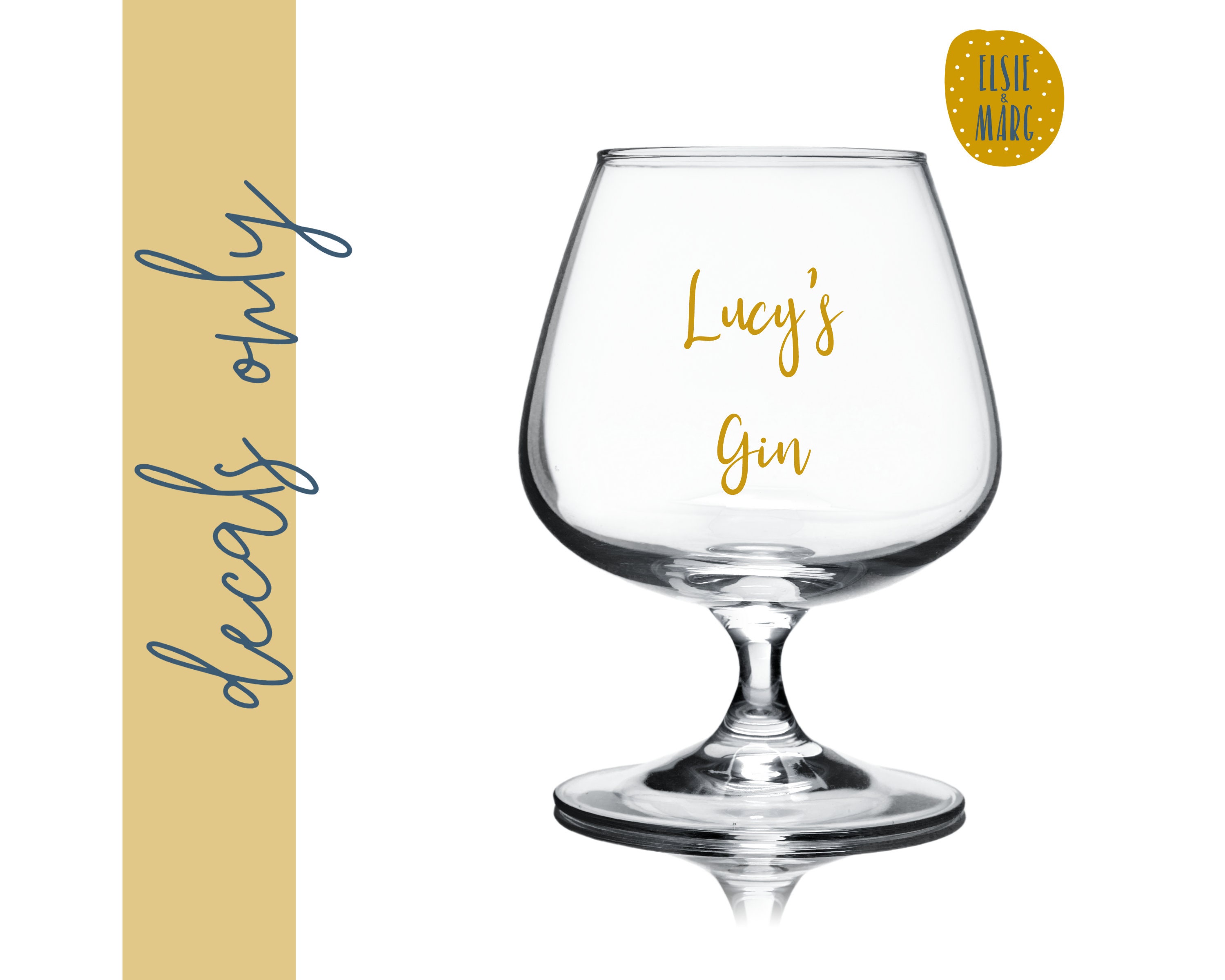 Personalised Gin Glass VINYL DECAL ONLY Gin Glass Sticker Etsy