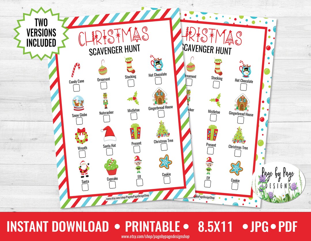 Christmas Scavenger Hunt Game Printable INSTANT DOWNLOAD - Etsy