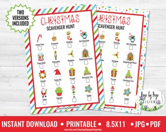 Christmas Scavenger Hunt Game Printable INSTANT DOWNLOAD