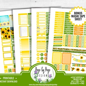 Sunflower Kit Erin Condren Vertical LP Instant Download SF001