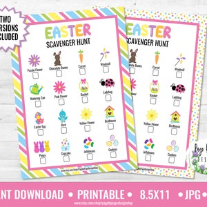 Easter Scavenger Hunt Game Printable INSTANT DOWNLOAD
