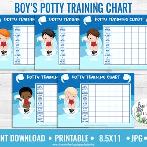 Jungen Töpfchen Training Chart Druckbare Letter Size-INSTANT DOWNLOAD