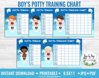 Tabla de entrenamiento para niños para ir al baño Carta imprimible Tamaño-DESCARGA INSTANTÁNEA