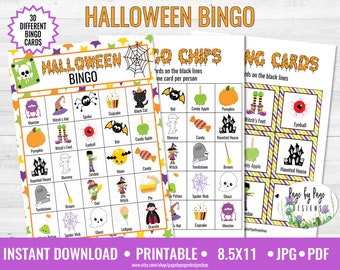 Halloween Bingo Game Printable INSTANT DOWNLOAD-HAL002