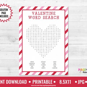 Crucigramas, laberintos, sopas de letras y juegos de búsqueda de palabras para el Día de San Valentín. Descarga instantánea. imagen 4