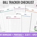 Bill Tracker Monthly Checklist Letter Size-8.5x11 Printable - Etsy