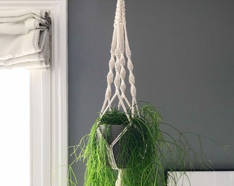 Macrame Plant Hanger, Macrame Plant Holder, Hanging Planter, Macrame Hanger, Handmade Basket, Natural Cotton, Home Décor, Boho, Knotting