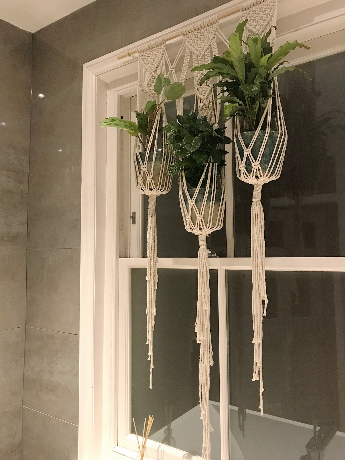 Macrame Wall Hanging Large Macrame Planter Triple Plant Etsy