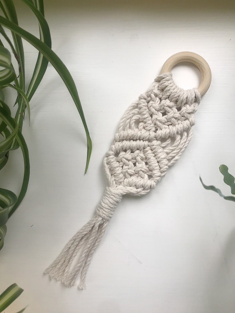 Natural Organic Wooden Ring Floral Cotton Ball Baby Teething Sensory Pram Rattle