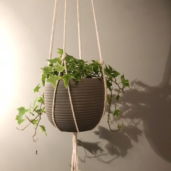 Simple Macrame Plant Hanger, Macrame Plant Holder, Hanging Planter, Macrame Hanger, Handmade, Natural Cotton, Home Décor, Boho, Knotting