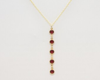 16 inch - 19 inch Sterling or gold-filled and red premium Austrian crystal necklace - The Five Wounds of Christ