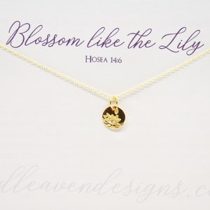 Dainty sterling necklace with lily pad charm, water lily charm