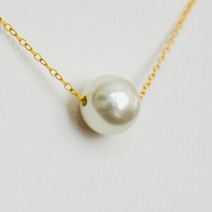 Dainty sterling silver or gold filled pearl necklace. Available 16" - 19"